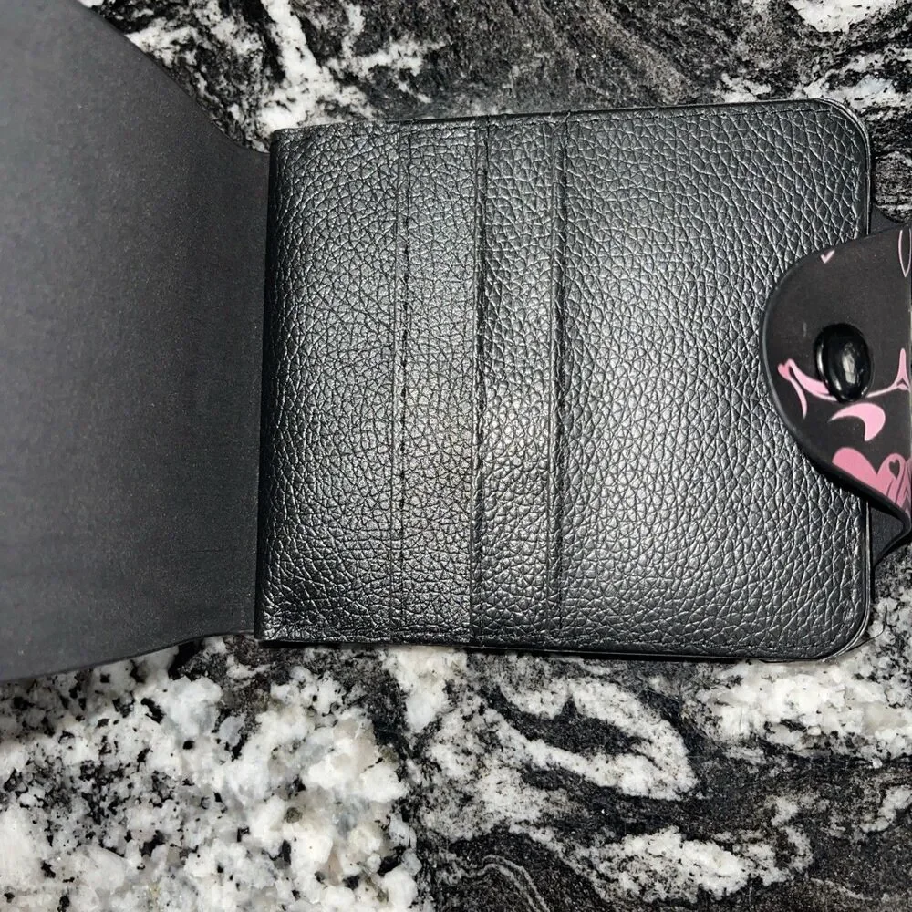 Motörhead Classic Print wallet Pink Hearts Skull Snap